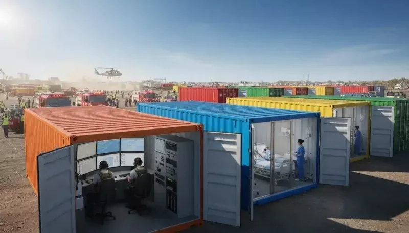 Emergency Disaster Relief Container Stålkonstruktion