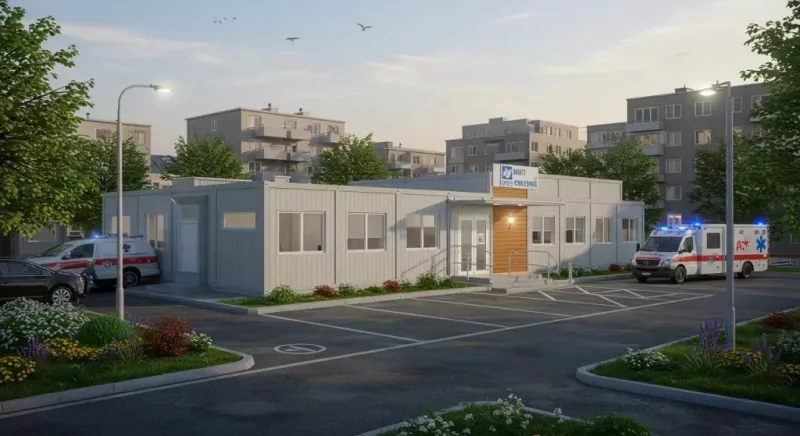 Modulære præfabrikerede stålsundhedsenheder