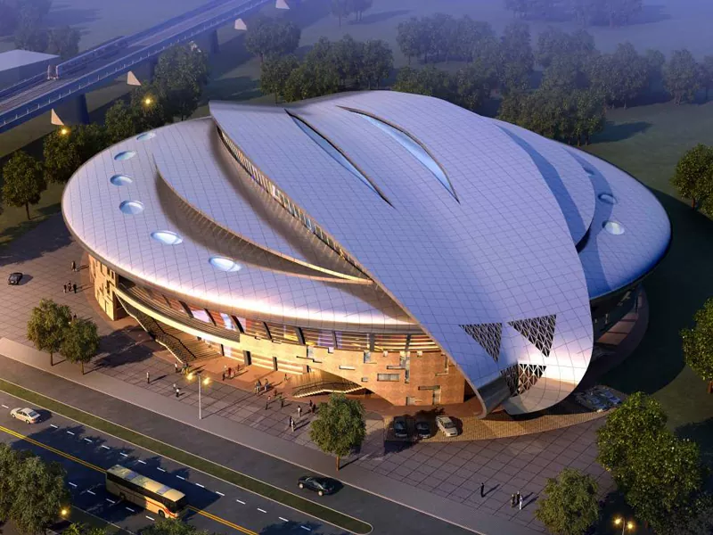 Præfabrikeret stadionkonstruktion med stålkonstruktion