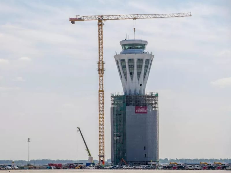 Stålstruktur lufthavnskontroltårn