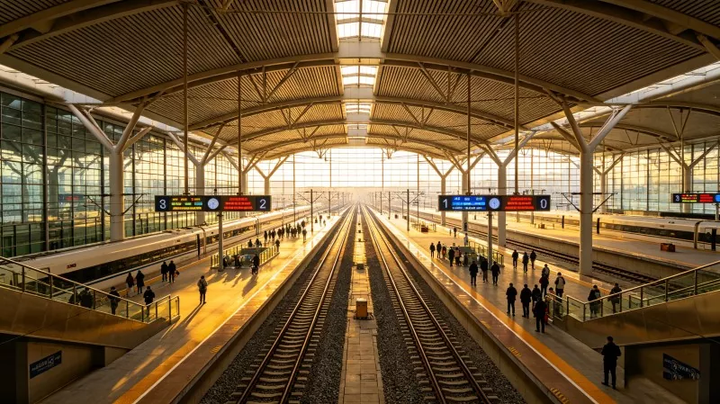 Stålstruktureret højhastighedsjernbanestation